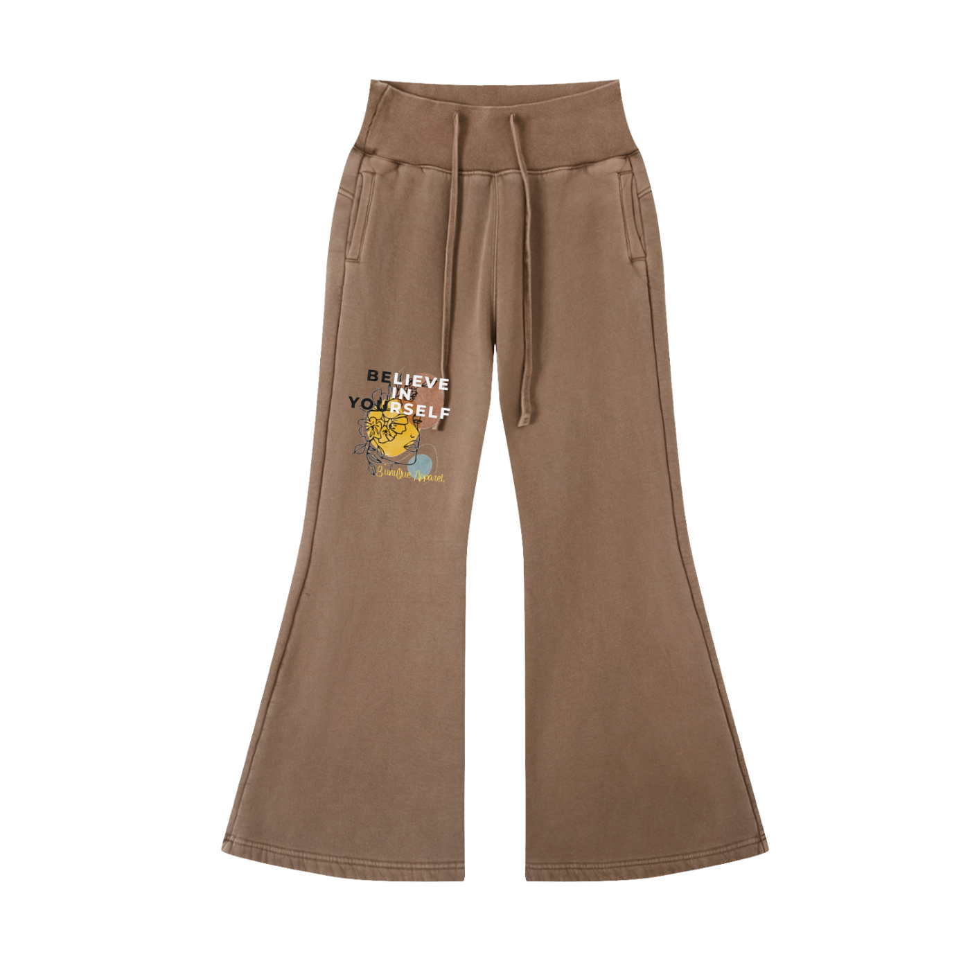 Women's Vintage Washed Flared Fleece Pants