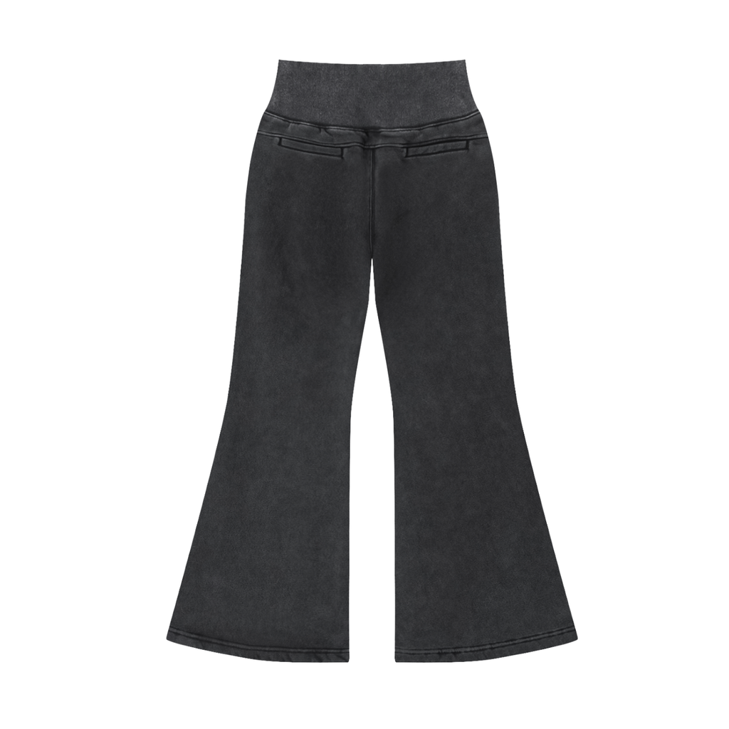 Women's Vintage Washed Flared Fleece Pants