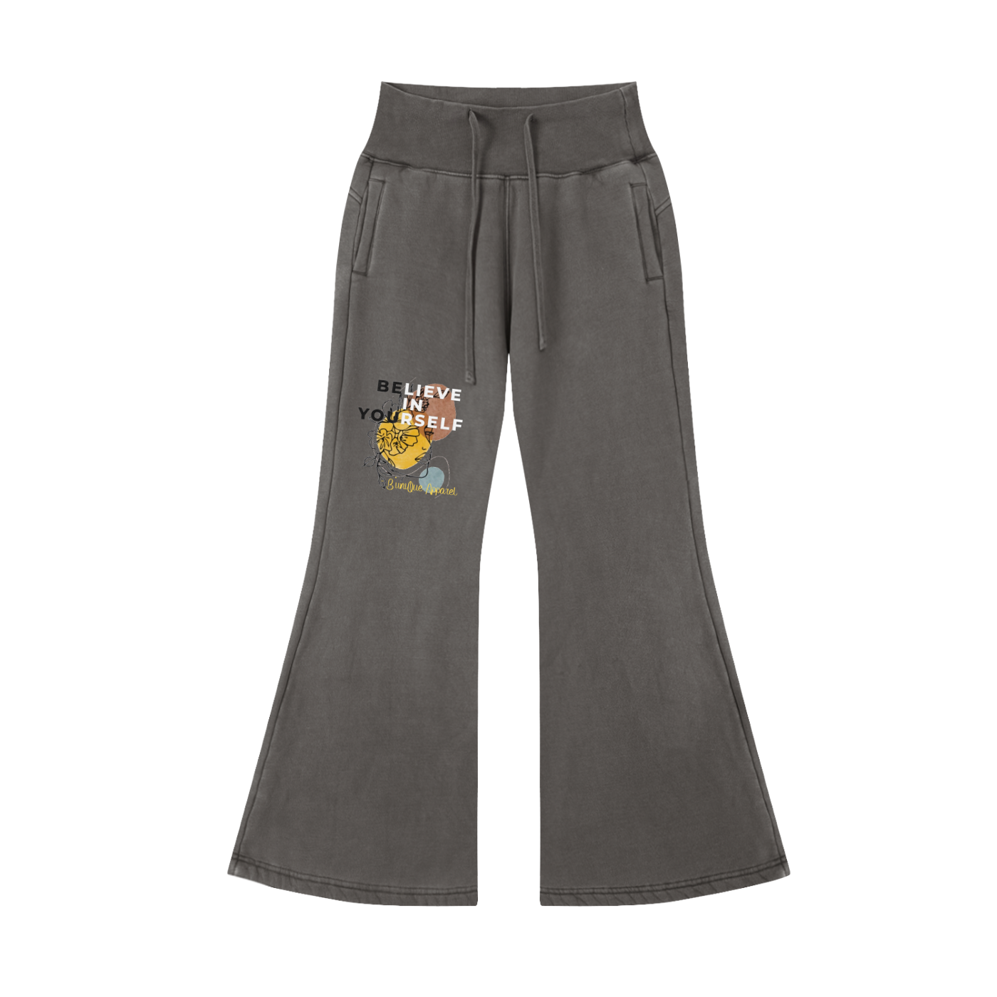 Women's Vintage Washed Flared Fleece Pants