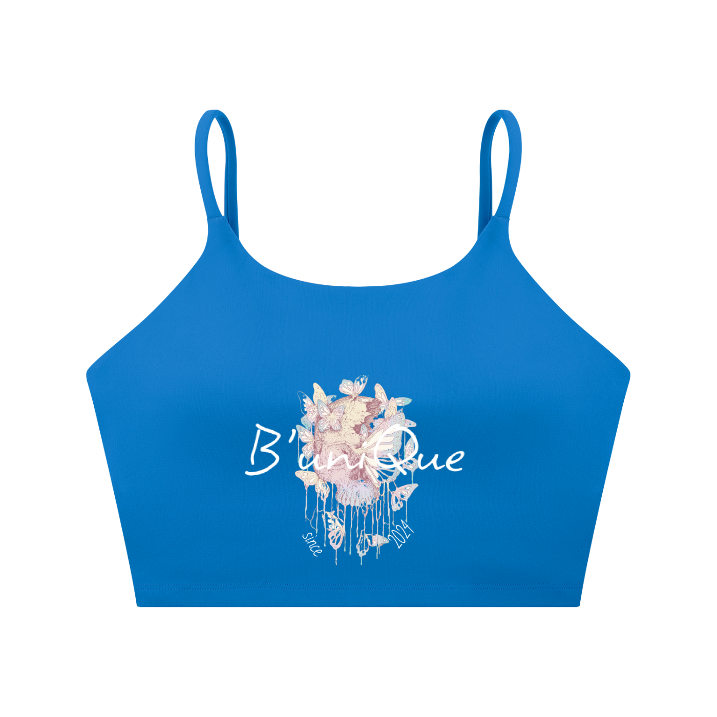 Women's Spaghetti Strap  UniQue Butterfly Skullhead Yoga Sports Bra