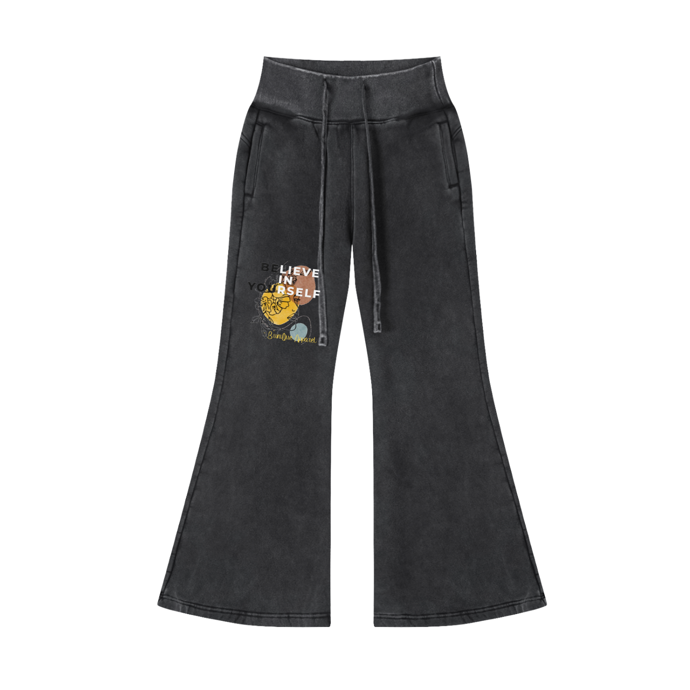 Women's Vintage Washed Flared Fleece Pants